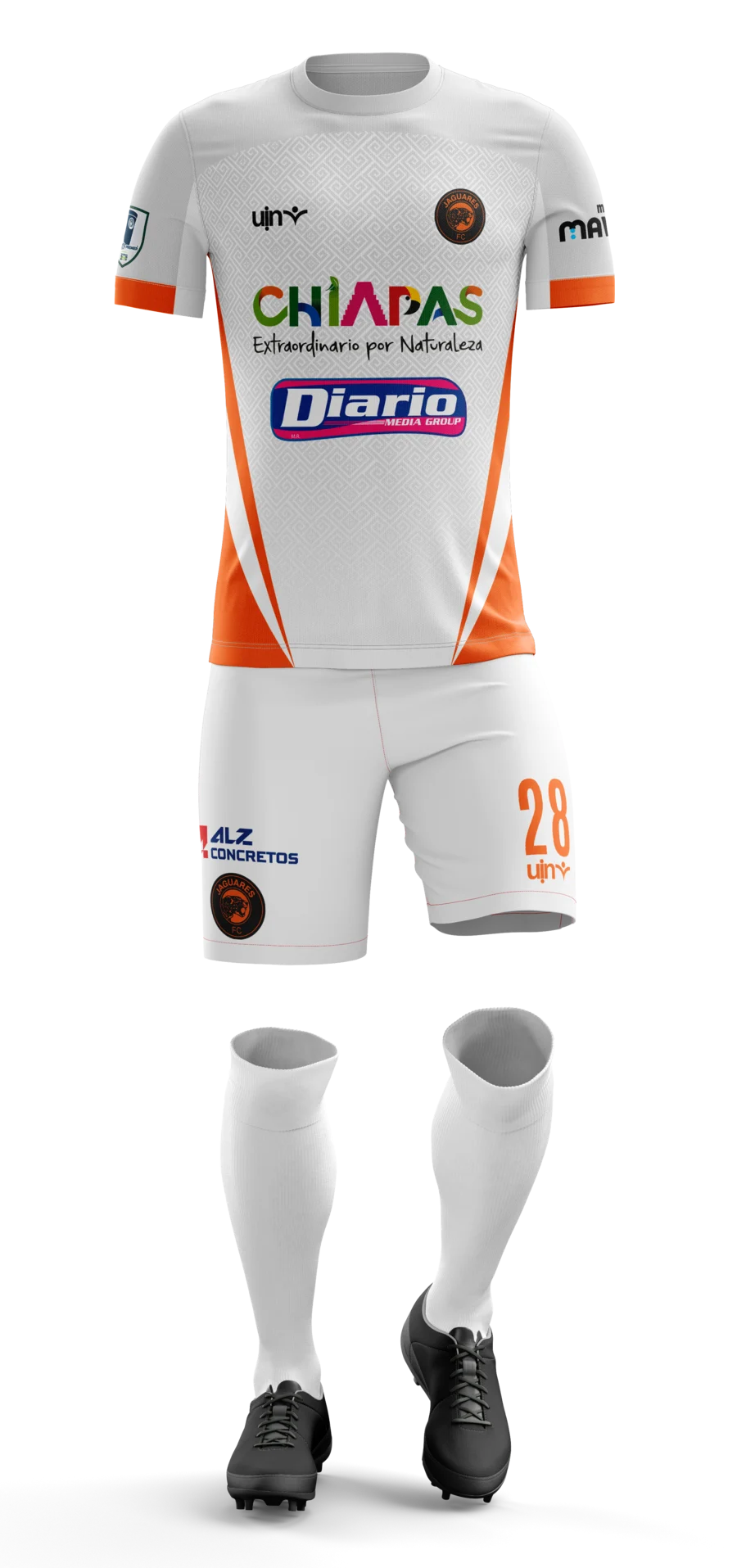 Uniforme visitante blanco de Jaguares FC